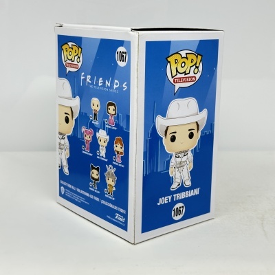 Caixa Funko Pop JOEY TRIBBIANI FRIENDS com fundo azul