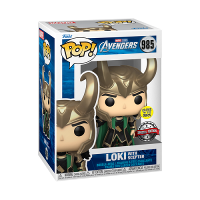 Funko POP! Marvel Studios The Avengers Loki With Scepter #985 GITD Special Edition Exclusive