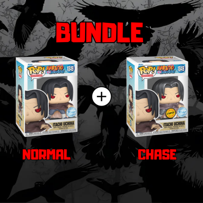 BUNDLE Funko POPs! Animation Naruto Shippuden Itachi Uchiha #1849 SE + Animation Naruto Shippuden Itachi Uchiha #1849 (Metallic) CHASE SE