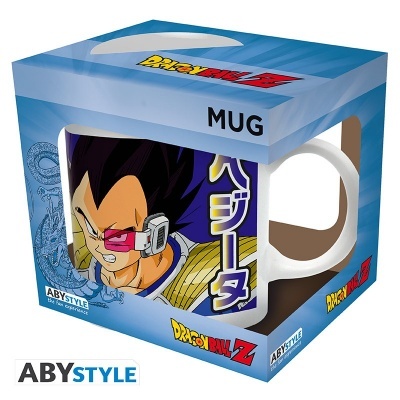 Caneca Dragon Ball Z Vegeta em caixa azul com janela transparente