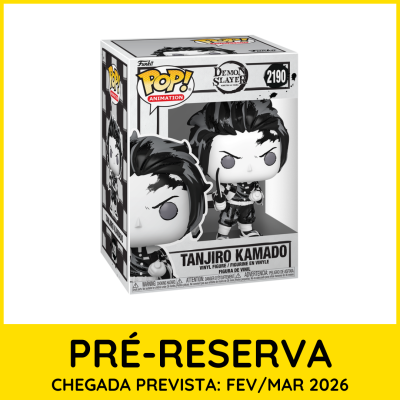 Funko Pop! Tanjiro Kamado de Demon Slayer em embalagem com texto de pré-reserva