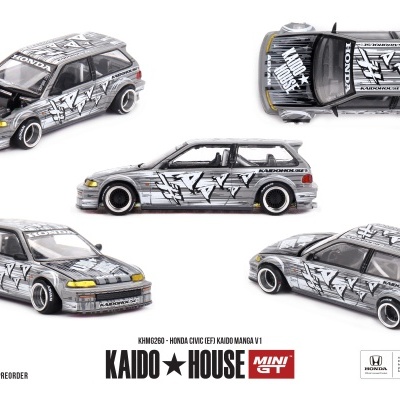 Diecast 1:64 Honda Civic (EF) Kaido Manga V1 1987 - Mini GT