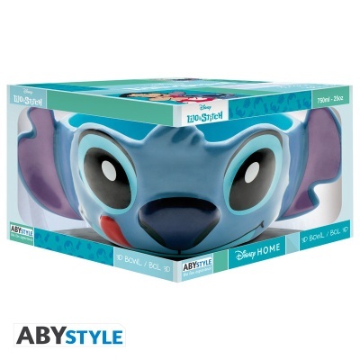 Taça 3D Stitch azul de cerâmica em embalagem da Disney e ABYSTYLE