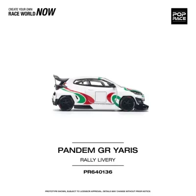 Diecast 1:64 Toyota Pandem GR Yaris Rally Livery White / Green / Red - Pop Race