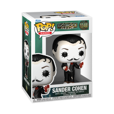 Figura Funko Pop! de Sander Cohen do BioShock em embalagem