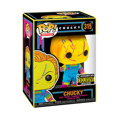 Funko POP! Movies Bride Of Chucky Chucky Black Light #315 Special Edition