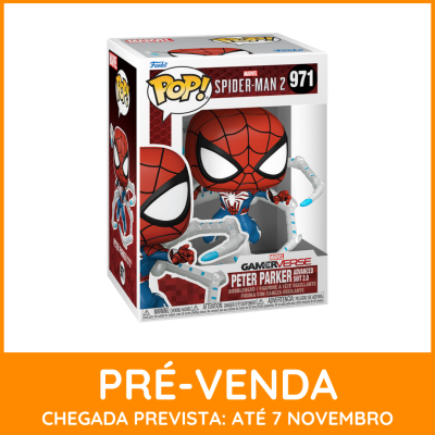* EM PRÉ-VENDA ONLINE * Funko POP! Marvel Spider-Man 2 Peter Parker Advanced Suit 2.0 #971