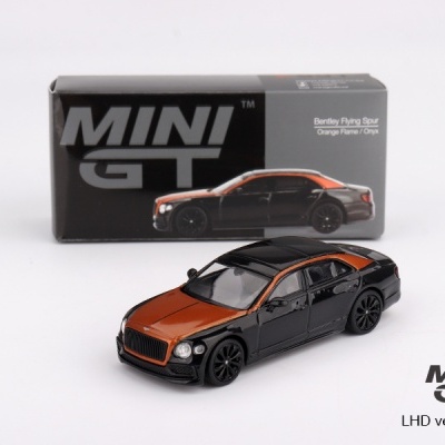 Diecast 1:64 Bentley Flying Spur Orange Flame / Onyx - Mini GT