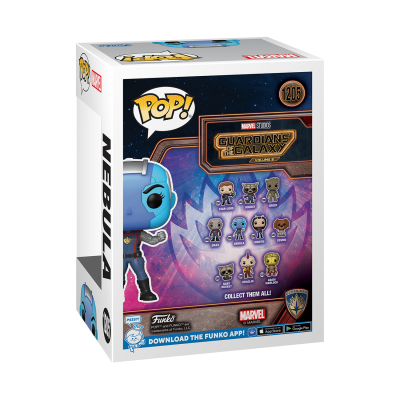 Caixa Funko Pop! Nebula Guardians of the Galaxy azul e roxo