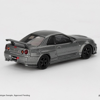 Diecast 1:64 Nissan Skyline GTR (R34) Dark Metal Gray Nismo CRS 1999 - Mini GT