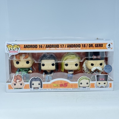 * 2ª MÃO * Funko POP! Animation Dragon Ball Z Android 16 / Android 17 / Android 18 / Dr. Gero 4 Pack Metallic SE
