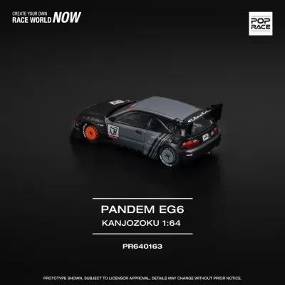 Diecast 1:64 Honda Pandem Civic EG6 Kanjozoku Black / Gray / Red - Pop Race