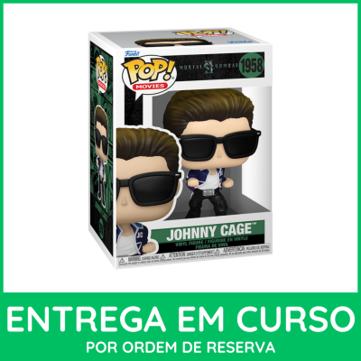 Figura de vinil Funko Pop! Johnny Cage Mortal Kombat na embalagem.