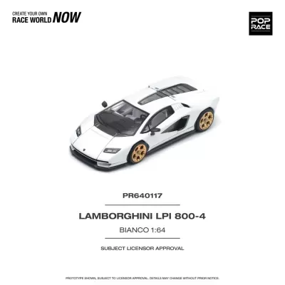 Diecast 1:64 Lamborghini Countach LPI 800-4 Bianco Siderale - Pop Race