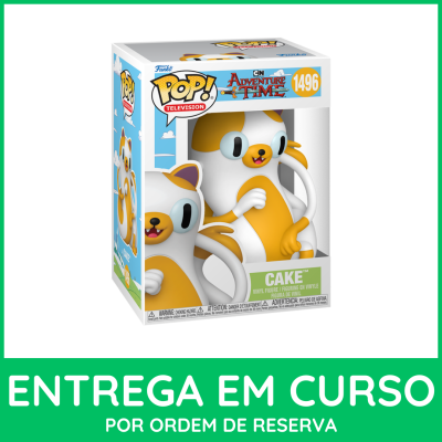 Funko Pop Cake Adventure Time em caixa de vinil branca e amarela