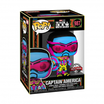 Funko POP! Marvel Studios The Falcon And The Winter Soldier Captain America Black Light #987 SE EXCLUSIVE