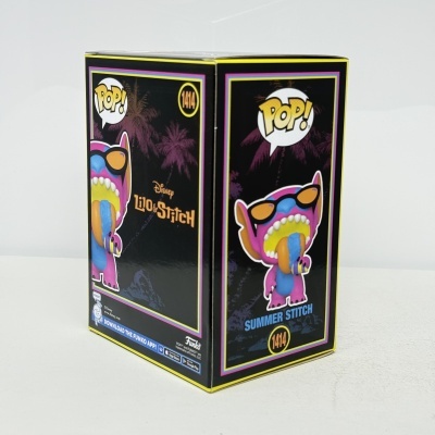 * 2ª MÃO * Funko POP! Disney Lilo & Stitch Summer Stitch #1414 Black Light SE