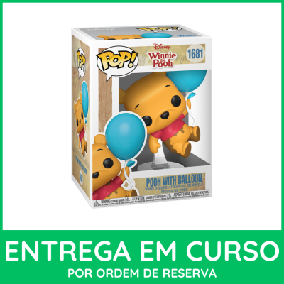 Funko Pop! Winnie the Pooh com balão azul na embalagem