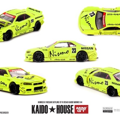 Diecast 1:64 Nissan Skyline GTR (R34) Kaido Works V4 1999 - Mini GT