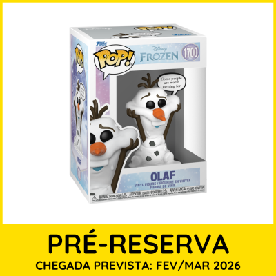 Figura de vinil Olaf do Frozen em caixa de embalagem branca e azul