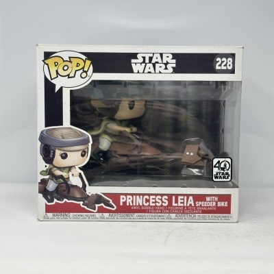 Figura Funko Pop da Princess Leia com speeder bike em caixa original