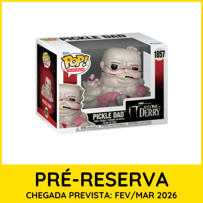 Figura Funko Pop Pickle Dad em caixa branca e vermelha