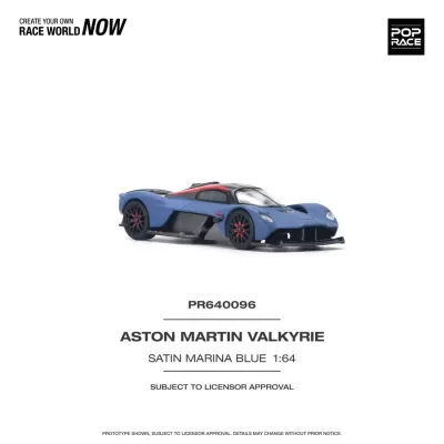 Diecast 1:64 Aston Martin Valkyrie Satin Marina Blue - Pop Race