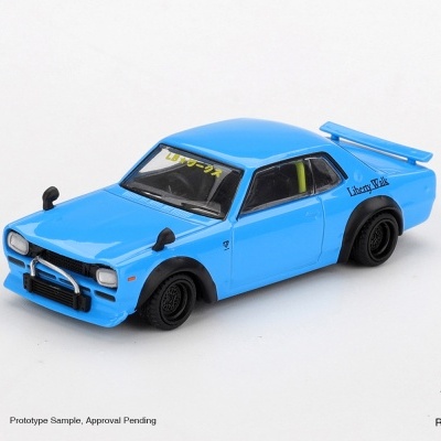 Diecast 1:64 Nissan Hakosuka Baby Blue Nissan LB-Works Hakasuka 2015 - Mini GT