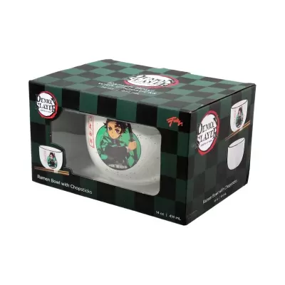 Ramen Bowl With Chopsticks Demon Slayer Tanjiro Kamado 414ml Just Funky