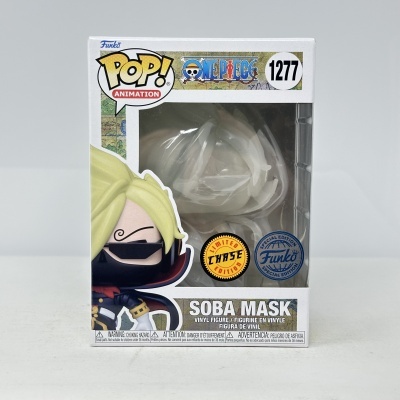 Figura Funko Pop Animation Soba Mask One Piece edição limitada na embalagem