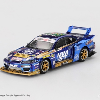 Diecast 1:64 Nissan Silvia S15 LB-Super Silhouette #555 Team Mini GT Liberty Walk Formula Drift 2025 - Mini GT