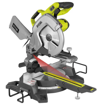 Serra de esquadria elétrica RYOBI cinzento, preto e amarelo