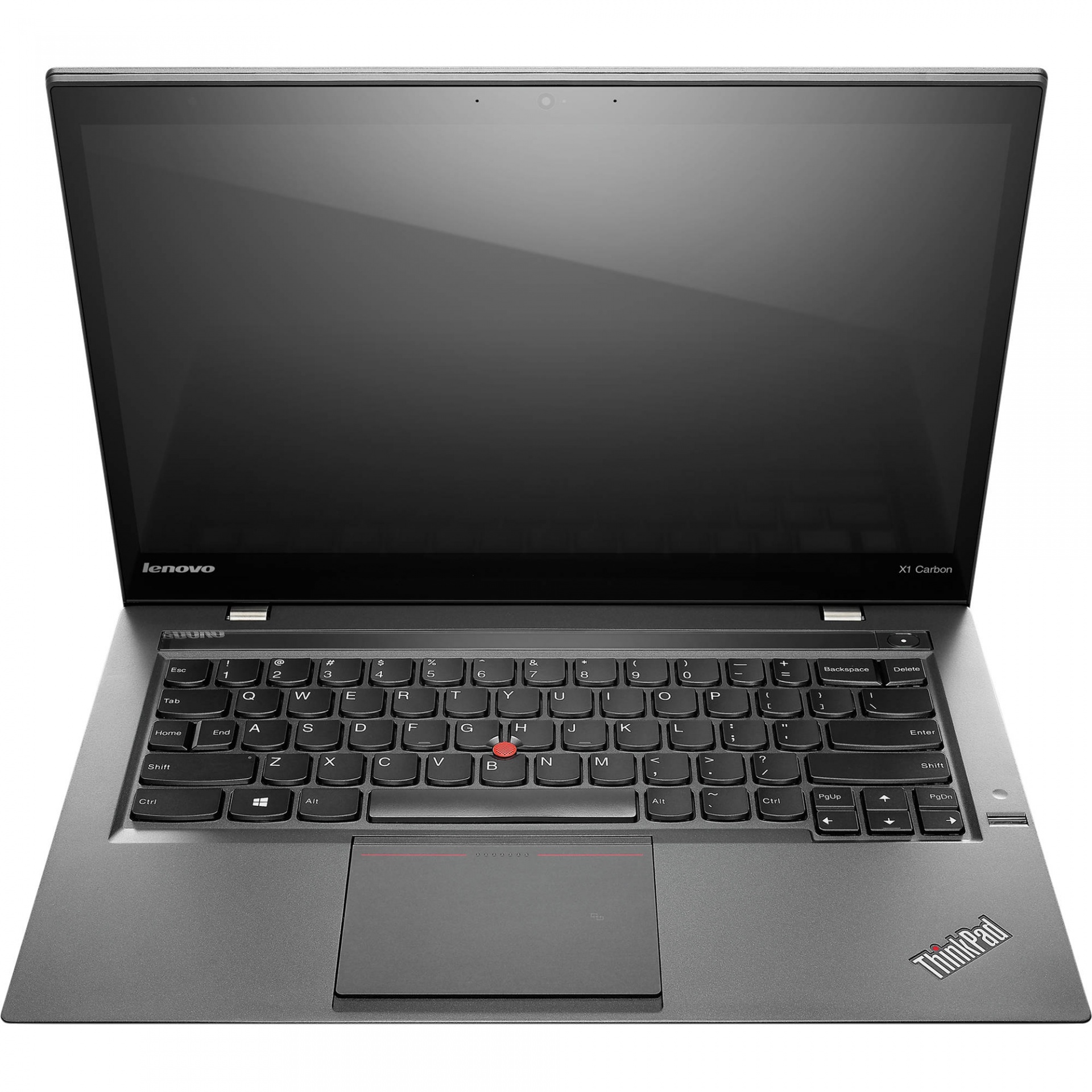 Computador portátil Lenovo ThinkPad X1 Carbon com teclado preto e superfície metálica cinza