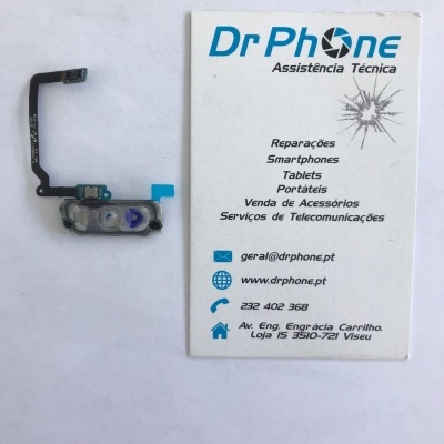 Componente eletrónico e cartão de visita da empresa Dr Phone Assistência Técnica
