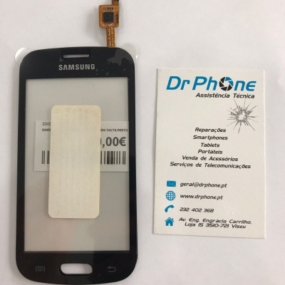 Ecrã tátil preto Samsung com componente flex e cartão de visita DrPhone