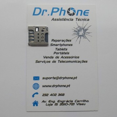 Cartão de visita Dr.Phone Assistência Técnica com leitor de cartão SIM