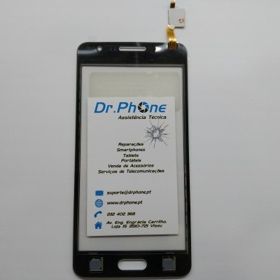 Ecrã de substituição para telemóvel preto com etiqueta de assistência técnica Dr. PHONE