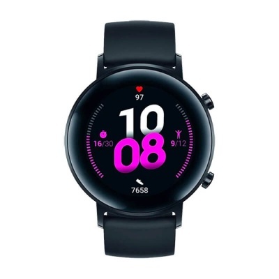 Relógio inteligente preto com ecrã digital colorido