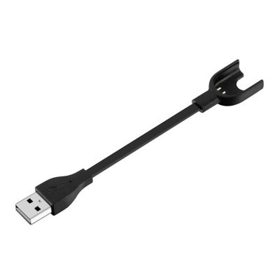 Cabo adaptador USB preto com suporte em U e conector USB tipo A