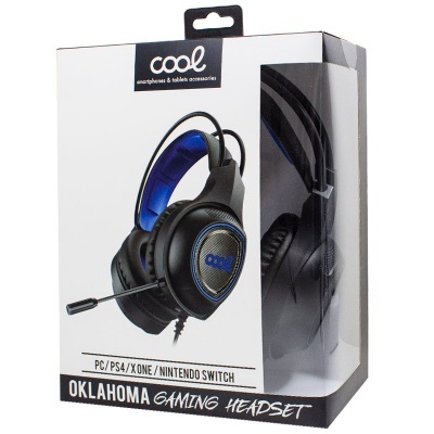 Fones de ouvido estéreo PC / PS4 / PS5 / Xbox Iluminação para jogos COOL Oklahoma + Adapt. PS4