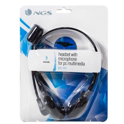 Headset com microfone para PC multimédia NGS MS 103 em embalagem