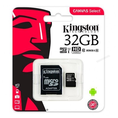 Cartão de memória Micro SD com adaptador 32 GB Kingston