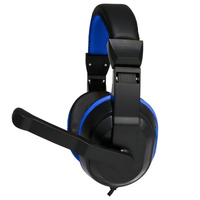 Auscultadores gaming com microfone preto e azul