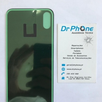 Película protetora para telemóvel verde com cartão de visita da DrPhone