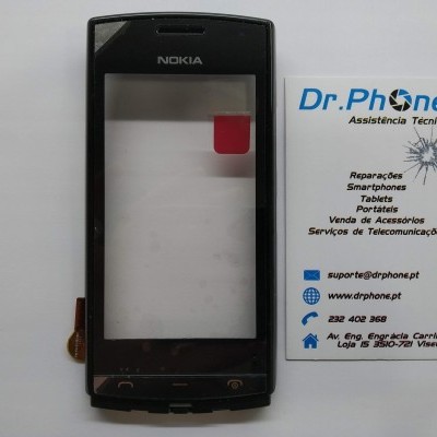 Ecrã tátil de substituição para telemóvel Nokia preto com cartão de assistência técnica