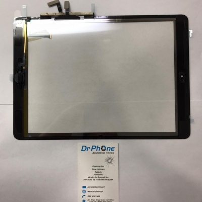 Ecrã tátil de substituição para tablet preto com conectores flexíveis e cartão de visita da loja DrPhone