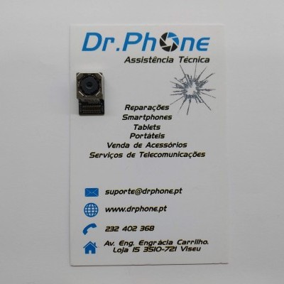 Cartão de visita da Dr.Phone com componente eletrónico colado