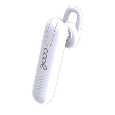 Auricular Bluetooth branco com gancho para orelha, marca Coop