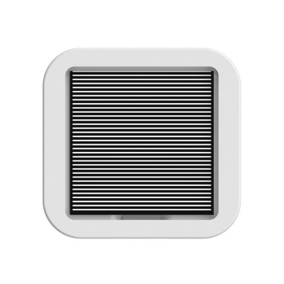 Ventoinha quadrada branca com grelha preta