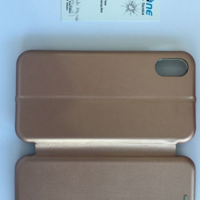 Capa dourado rosado para telemóvel com textura lisa e corte para câmara